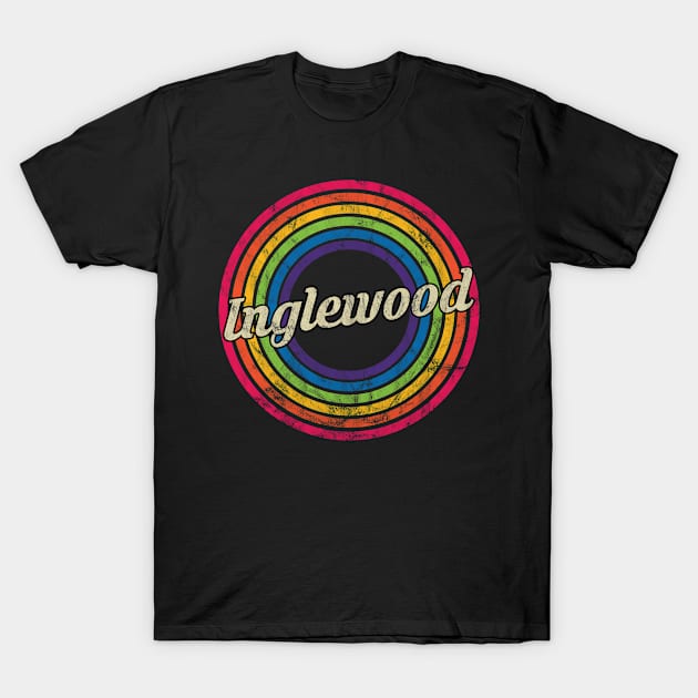 Inglewood - Retro Rainbow Faded-Style T-Shirt by MaydenArt